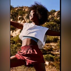 New Free People Olympia Maroon Athletic Shorts